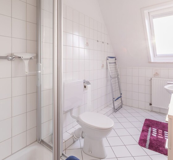 Badezimmer mit Toilette und Dusche-Am Altenhof Whg. 8 - Ferienhaus / Ferienwohnung Büsum -  9
