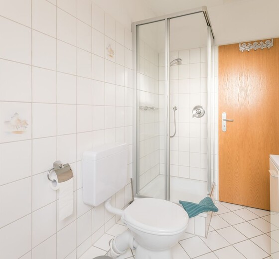 Badezimmer mit Toilette und Dusche-Am Altenhof Whg. 7 - Ferienhaus / Ferienwohnung Büsum -  11