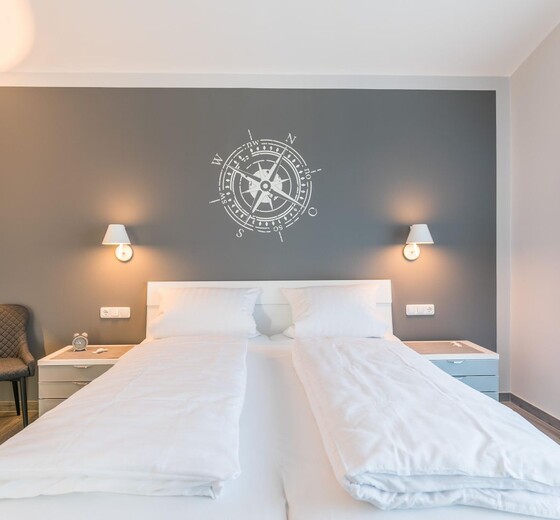 Schlafzimmer mit geräumigen Duschbad ensuite-Wohnung Admiral, Penthouse-Wohnung - Ferienhaus / Ferienwohnung Büsum -  16