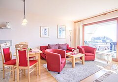 Wohnzimmer mit Sofa-Nordseeblick, Whg. 43 - Ferienhaus / Ferienwohnung Büsum - 3
