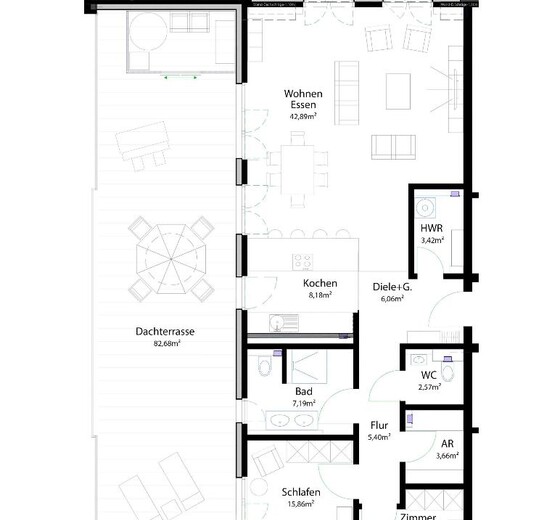 Grundriss der Penthouse Wohnung-"MeerGenuss", Penthouse-WHG - Ferienhaus / Ferienwohnung Büsum -  37