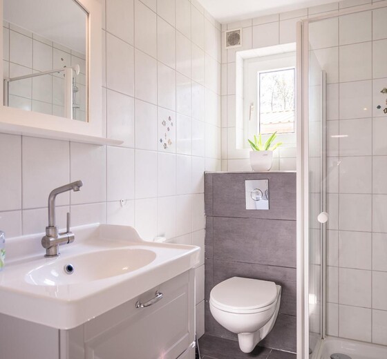 Badezimmer mit Dusche und Waschbecken-Anne-Ruth - Ferienhaus / Ferienwohnung Büsum -  18