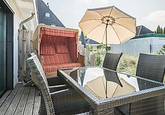 Terrasse mit Strandkorb-Strandpirat 1, Whg. Dünenoase - Ferienhaus / Ferienwohnung Büsum - 5