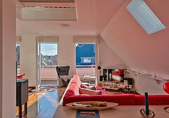 Blick ins Wohnzimmer-Das Schwedenhaus, Whg. Karlsson- Ferienhaus / Ferienwohnung Büsum - 4