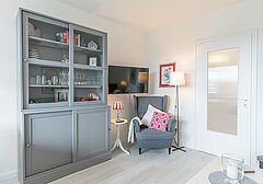 Wohnzimmer mit Sessel-Nordseekante Whg. 503, App. Fiete Stegemann- Ferienhaus / Ferienwohnung Büsum - 4