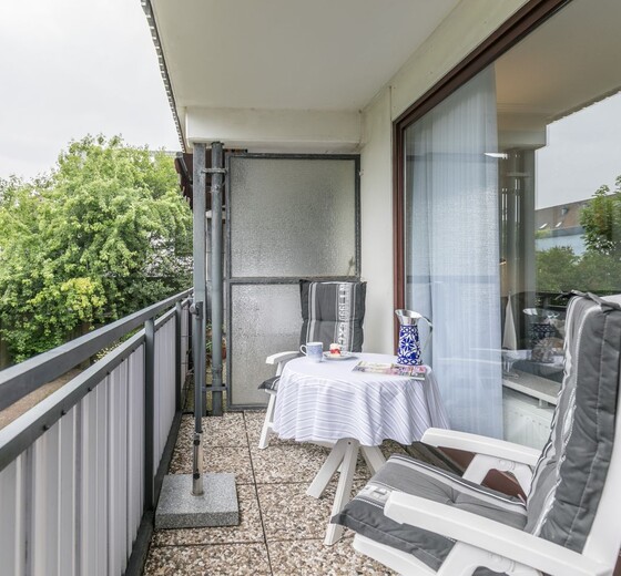 Balkon mit Tisch und 2 Stühlen-Schloß am Meer, Whg. 7 - Ferienhaus / Ferienwohnung Büsum -  7
